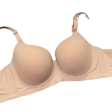 Glossy Seamless Simple Pure Color Versatile Side Breast Adjustable Intimates Large Size Big Breasts Showing Small Push-up Bra
