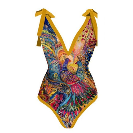 Cross-border New European and American Women's one-piece Swimsuit Sexy Printed Two-piece Skirt Hot Swimsuit Bikini suit