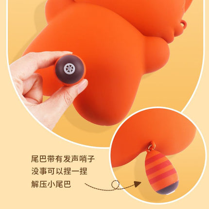 Three-dimensional Cartoon Red Panda Silicone Mobile Phone Bag All-match Girl's Decompression Bag Large Capacity Crossbody Bag Summer New