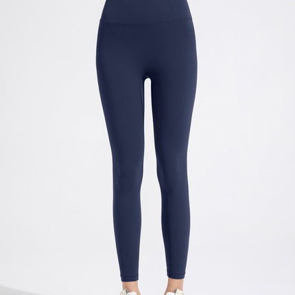 No embarrassment line double-sided brushed nude yoga pants Women's European and American high waist hip lifting Peach Hip sports fitness pants