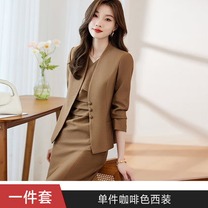 Fashion Suit suit Women's Autumn New High-end Feeling Temperament Goddess Fan Host Secretary White-collar Professional Dress