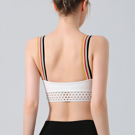 Europe and the United States cross-border foreign trade fashion hollow vest yoga clothing suit women's sports bra gathered fitness underwear bra
