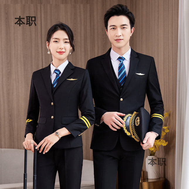 Technical school flight less aviation uniforms professional suit autumn and winter captain overalls stewardess suits property security uniforms