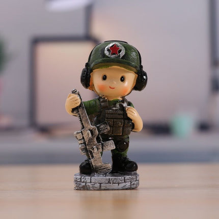 Resin Crafts Small Police Officer Exquisite 3D Figurine Decoration Special Forces Car Dashboard Ornament