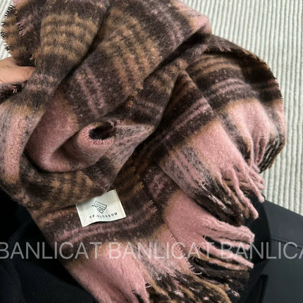 Cross-Border Scarf New Imitation Cashmere Scarf for Women Autumn and Winter Thickened Warm Shawl Solid Color Student Scarf for Men Wholesale