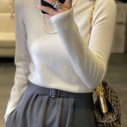 Woolen sweater women's 100 pure wool knitted bottoming shirt autumn and winter New turtleneck cashmere inner pullover sweater