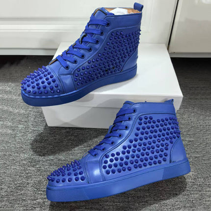 Cl European Casual Men's Sneakers Trendy Brand Sports Shoes Suede Hip-Hop Rivet High-Top Suede Cross-Border Hot Style