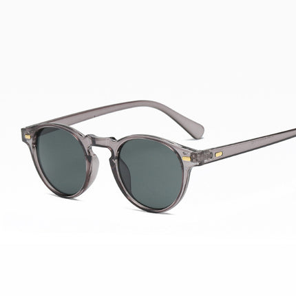 New Men's Retro Rice Nail Sunglasses Small Round Frame Leopard Color Trendy Sunglasses Cross-border Trendy All-match Glasses