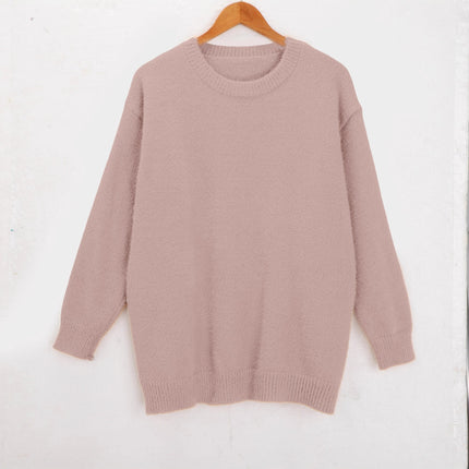 Yzt-Ddmtt Solid Color Mink Fur Printed Sweater, Cross-Border Amazon Best-Selling Model, Exclusively for Cross-Border Sales, Popular Women's Loose Fit