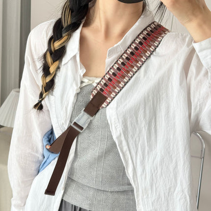 Nylon Colorful Creative Braided Rope Universal Summer Women's Rope Side-Span Double Buckle Twist Rope Homemade Braided Bag Shoulder Strap