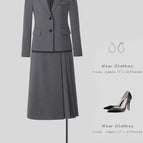 9392 gray suit + long skirt / 4 XL