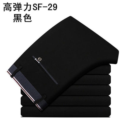 28-40 Summer New Men's Casual Pants Slim-fit Elastic Small Straight Korean Style Suit Pants Men's Pants