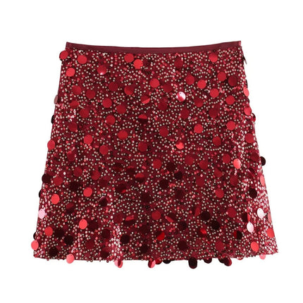 Saw Aliexpress Independent Station Women's European and American Style Sequined Hip Skirt Mini Sexy Skirt 3920139