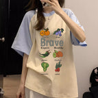T462 fruit light blue and apricot / M