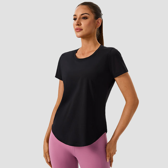 New Yoga Short-Sleeved Women's Lightweight, Breathable, Quick-Drying Sports Tops, Versatile Slim Training Fitness Short-Sleeved Yoga Clothes