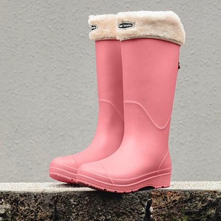 Cross-Border Foreign Trade Russian and Korean Women's Long Rain Boots, High Rain Boots, Waterproof Rubber Shoes, Overshoes, Non-Slip and Wear-Resistant