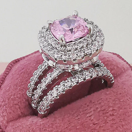 ebay AliExpress cross-border european and american fashion ring best selling square colored diamond ladies daily wedding r4898