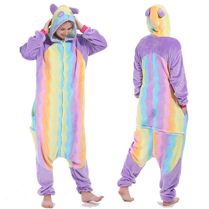 Cross-Border Cartoon One-Piece Flannel Pajamas, Animal Children's Parent-Child Performance Costumes, Dinosaur, Pegasus and Unicorn