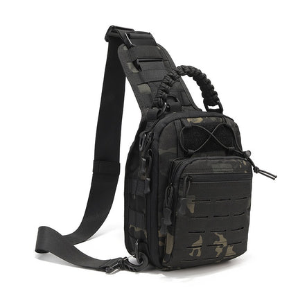 Explosive Outdoor Tactical Chest Bag Multifunctional Waterproof Camping Chest Bag Men's and Women's Shoulder Bag Crossbody Bag Mountain Climbing Fishing Bag