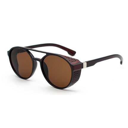 European and American Fashion Trend New Double-Beam Sunglasses Steampunk Sunglasses Round Retro Sunglasses 97040
