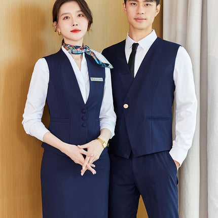 Spring Clothing Professional High-end Vest suit Temperament New Hotel Front Desk Attendant Work Clothes Sales Workwear Uniform
