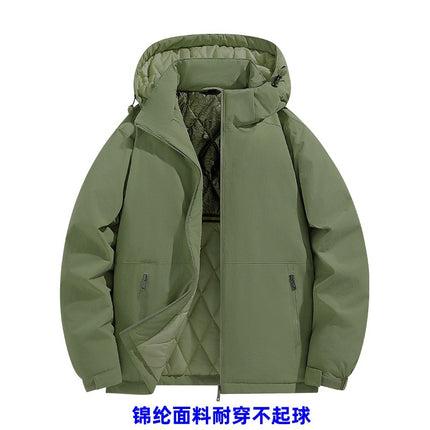 Factory Winter Cotton Clothes Men's Plus Size Casual Cotton Clothes Trendy Removable Cap Charge Clothes Graphene Warm Clothes