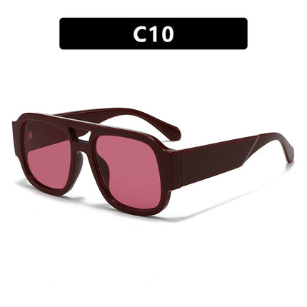 Fashion Casual Double-Bridge Sunglasses 2025 New Sun Glasses Uv Protection Personality European and American Photo Influencer Sunglasses for Women