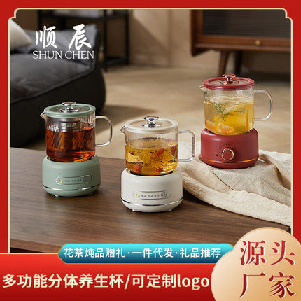 Multi-functional Flower Tea Pot Household Health Pot Mini Glass Boiling Kettle Small Health Cup Gift Electric Stew Cup for Tea