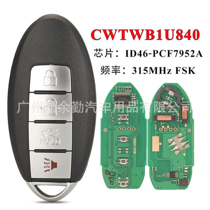 CWTWB1U840 application 4 key Nissan smart card key remote control 315Mhz chip ID46 PCF7952