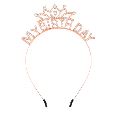 My Birthday Princess Rhinestone Crown Women's Happy Birthday Headband Jewelry Party Decoration Gift