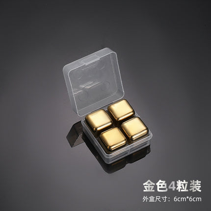 304 Food Grade Stainless Steel Ice Cube Quick-Frozen Ice Tartar Set Bar Whiskey Iced Red Wine Metal Ice Cubes