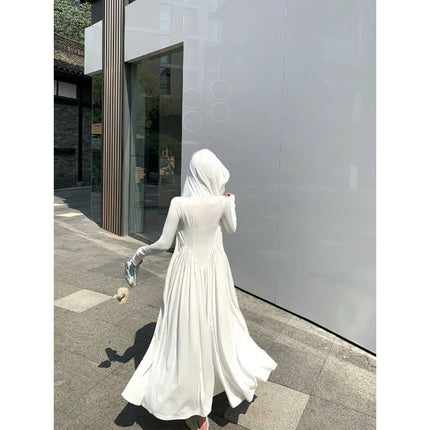 Sunscreen Clothing Women's Ice Silk Slim-fit 2024 Hooded Summer New Style Thin Full-body Long Sunshade Outdoor Coat Trendy