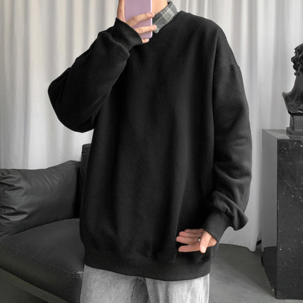 Sweatshirt Men's Spring and Autumn Loose Thin Round Neck Long Sleeve Hong Kong Style Trendy Brand Boys Couple's Casual Pullover Zhongshan Jacket
