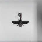 Steel color men's Eagle body portrait pendant + 3mm Cuban chain