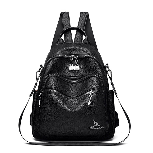 2025 female Korean fashion new ladies backpack European and American trend simple versatile soft leather shoulder bag wholesale