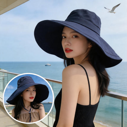 New Sun Protection Hat for Women in Summer, Uv Protection, Casual and Versatile Vinyl All-Round Oversized Brim Sun Protection Hat