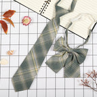 Grass green check (tie collar flower)