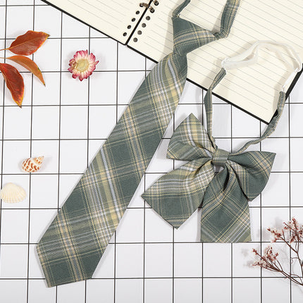 Japanese Plaid JK Tie Tie Set Women's College Style Graduation Photo Free Accessories Korean Style Bow Mariners Suit