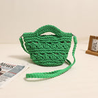Colorful crossbody cotton thread green (without lining)