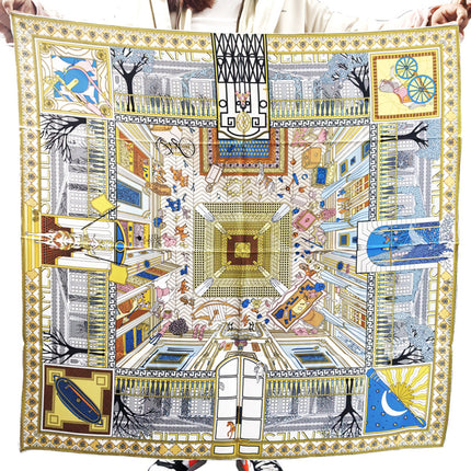 Luxury Palace Silk Twill Silk 14 Mm Large Square Scarf Spring and Autumn New Mulberry Silk Scarf Women's Shawl Scarf