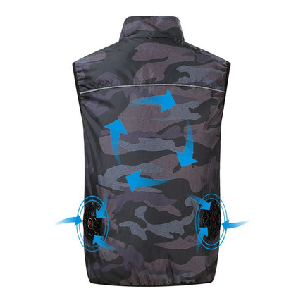Cooling Air-Conditioned Clothing, Fan Vest, Men's Vest, Smart Three-Speed Air-Conditioned Clothing, Work Vest for Workers, Sun Protection Clothing
