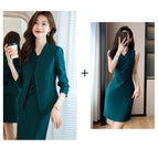 Green suit dress / S