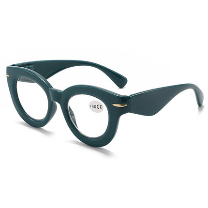 European and American New Style Thick Frame Personalized Reading Glasses, Fashionable Cat-Eye Glasses, Anti-Blue Light Reading Glasses, Unisex