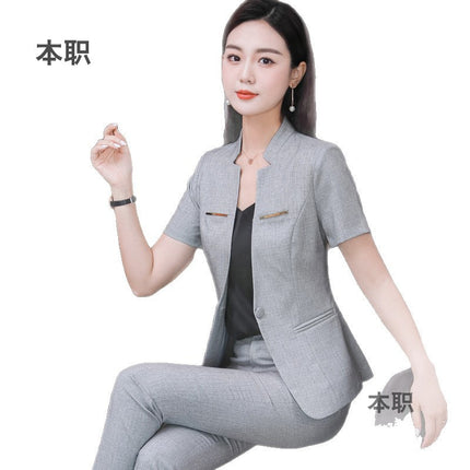 [Jewelry Store Work Clothes] Beautician Summer New Short-Sleeved Suit Front Desk Waiter Professional Women's Suit