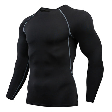 2025 new in stock quick-drying breathable outdoor running sports compression tight fitness training printed long sleeve top