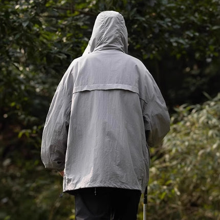 Sun Protection Clothing Men's Ice Silk Summer Thin Mountain Style Outdoor Functional Hooded Jacket Trendy Brand Loose Sun Protection Clothing