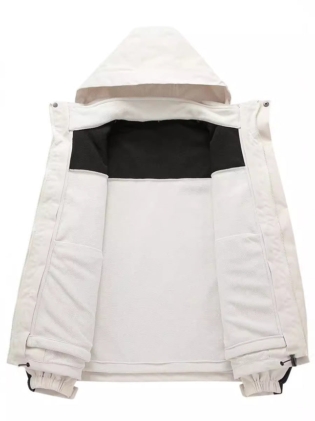 Men's and Women's Jacket Autumn and Winter Thickened Three-in-One Removable Waterproof Windproof Two-piece Set with Inner Pad