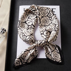 Checkerboard rose-black and white [100% mulberry silk]