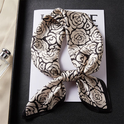 100% Mulberry Silk 70 Square Scarf New Fashion High-End Versatile Elegant Silk Scarf Hangzhou Silk Gift