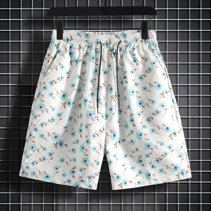 Shorts men's fashionable ins summer Korean style fashionable Hawaiian casual sports beach shorts plus size loose cropped pants